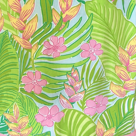Lilly Pulitzer Vintage Cynthia Botanical Garden Pink Green Scallop Mini Skirt  8 - Picture 8 of 11